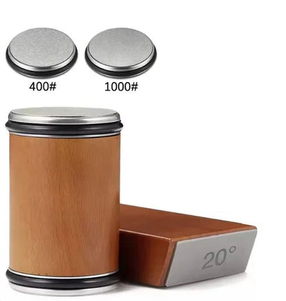 Messerschärfer-Set mit Winkelrolle (15°/20°) + Magnetischer Messerhalter & Diamant-Schleifsteine