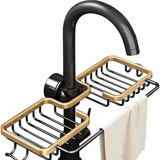 Modernes Küchenregal aus Aluminium – Über-Wasserhahn Abtropfregal für Spüle | Schwamm- & Seifenhalter | 12 Varianten