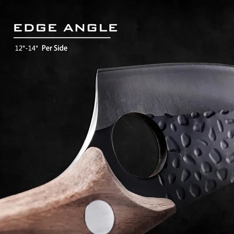 Handgeschmiedetes Ausbeinmesser aus Edelstahl inkl. Lederscheide – Präzisions-Küchenmesser zum Filetieren von Fleisch, Fisch, Obst & Gemüse