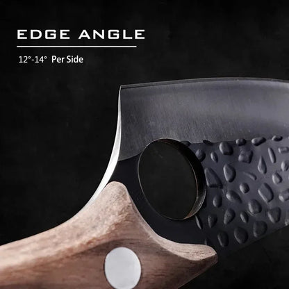 Handgeschmiedetes Ausbeinmesser aus Edelstahl inkl. Lederscheide – Präzisions-Küchenmesser zum Filetieren von Fleisch, Fisch, Obst & Gemüse