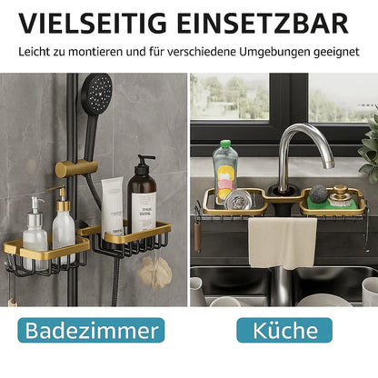 Modernes Küchenregal aus Aluminium – Über-Wasserhahn Abtropfregal für Spüle | Schwamm- & Seifenhalter | 12 Varianten