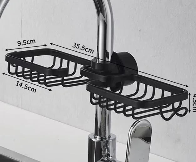 Modernes Küchenregal aus Aluminium – Über-Wasserhahn Abtropfregal für Spüle | Schwamm- & Seifenhalter | 12 Varianten