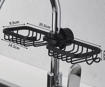 Modernes Küchenregal aus Aluminium – Über-Wasserhahn Abtropfregal für Spüle | Schwamm- & Seifenhalter | 12 Varianten