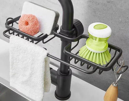 Modernes Küchenregal aus Aluminium – Über-Wasserhahn Abtropfregal für Spüle | Schwamm- & Seifenhalter | 12 Varianten