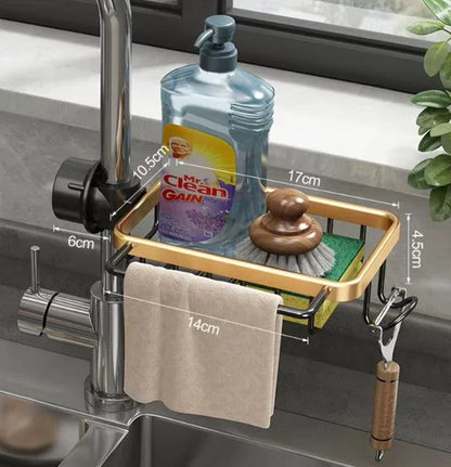 Modernes Küchenregal aus Aluminium – Über-Wasserhahn Abtropfregal für Spüle | Schwamm- & Seifenhalter | 12 Varianten