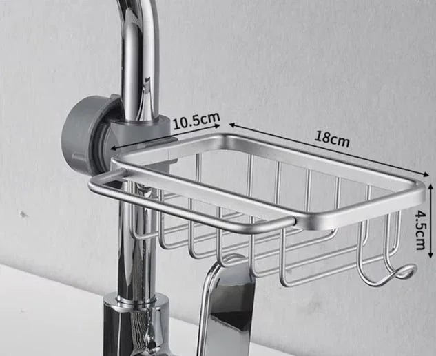 Modernes Küchenregal aus Aluminium – Über-Wasserhahn Abtropfregal für Spüle | Schwamm- & Seifenhalter | 12 Varianten