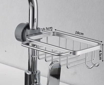 Modernes Küchenregal aus Aluminium – Über-Wasserhahn Abtropfregal für Spüle | Schwamm- & Seifenhalter | 12 Varianten