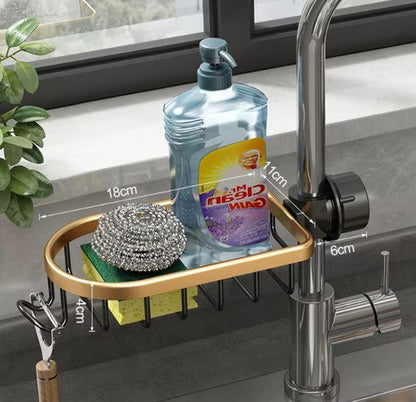 Modernes Küchenregal aus Aluminium – Über-Wasserhahn Abtropfregal für Spüle | Schwamm- & Seifenhalter | 12 Varianten