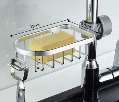 Modernes Küchenregal aus Aluminium – Über-Wasserhahn Abtropfregal für Spüle | Schwamm- & Seifenhalter | 12 Varianten